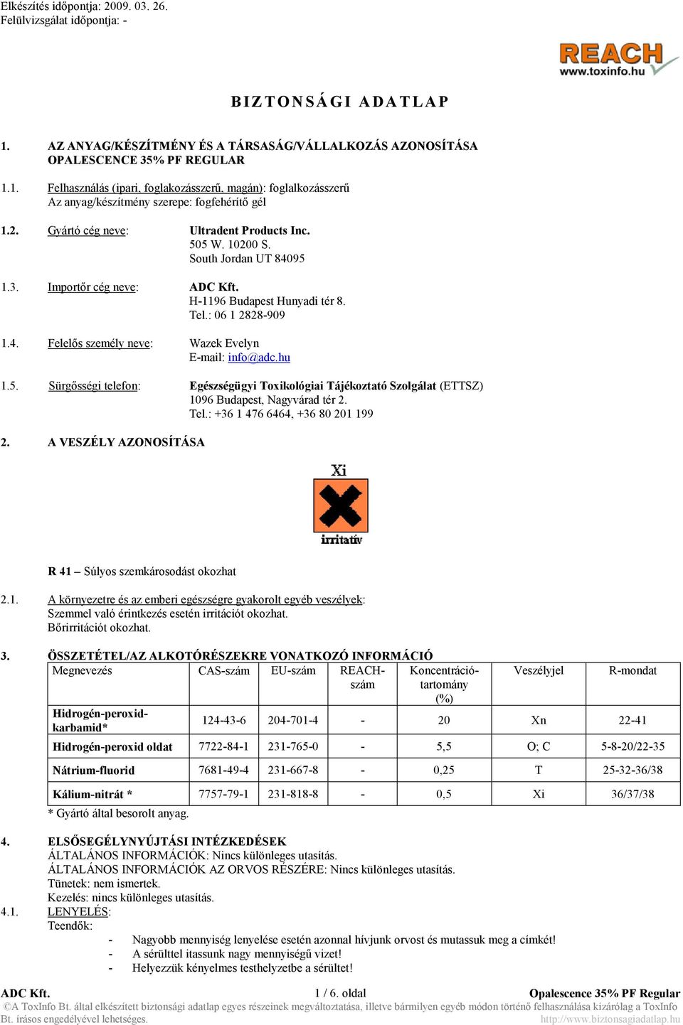 hu 1.5. Sürgősségi telefon: Egészségügyi Toxikológiai Tájékoztató Szolgálat (ETTSZ) 1096 Budapest, Nagyvárad tér 2. Tel.: +36 1 476 6464, +36 80 201 199 2.