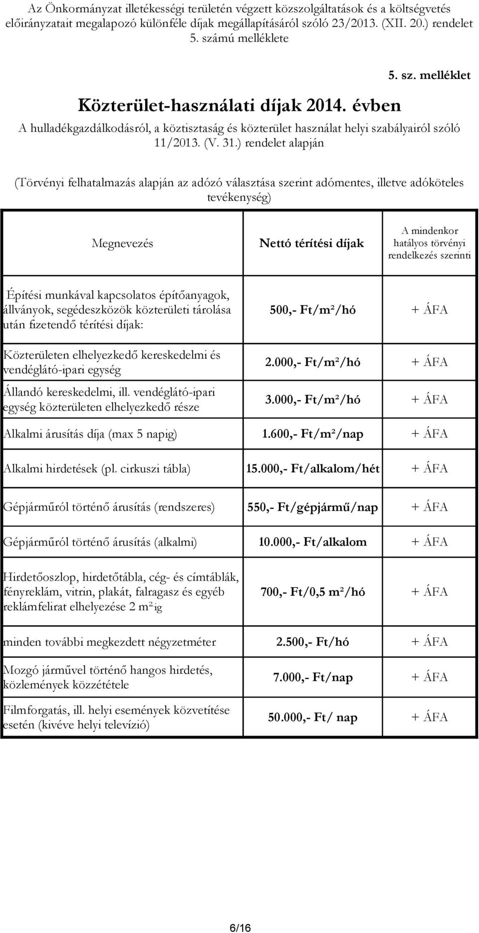 ) rendelet alapján (Törvényi felhatalmazás alapján az adózó választása szerint adómentes, illetve adóköteles tevékenység) ak hatályos törvényi rendelkezés szerinti Építési munkával kapcsolatos