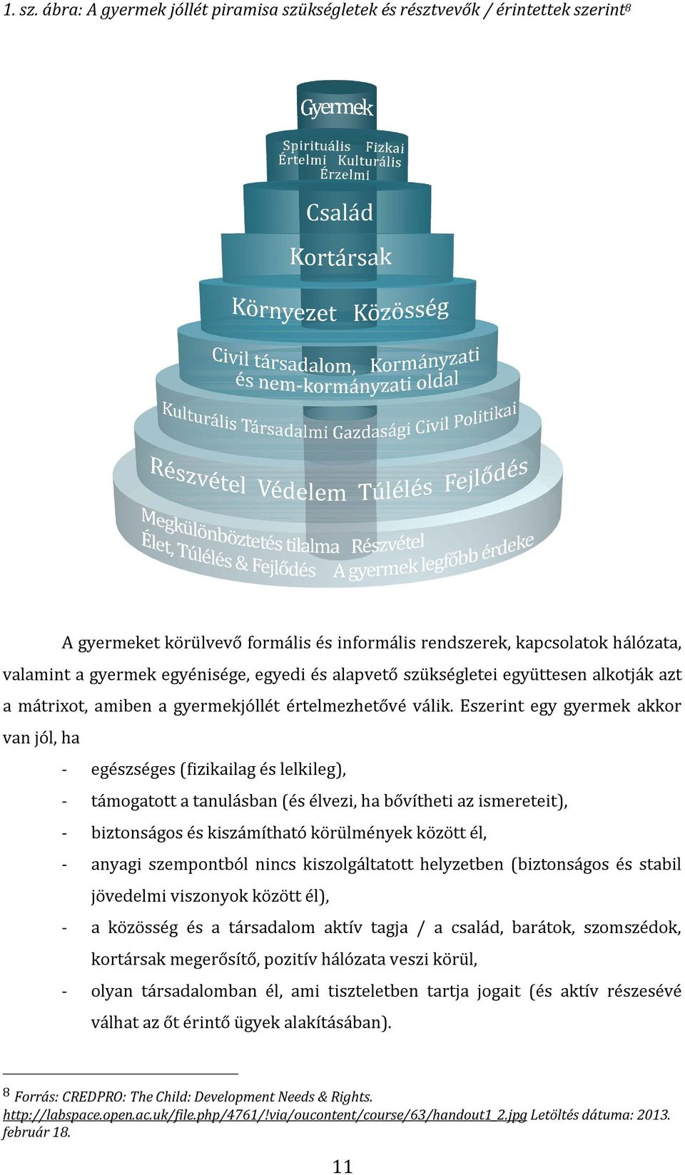 és alapvető szükségletei együttesen alkotják azt a mátrixot, amiben a gyermekjóllét értelmezhetővé válik.