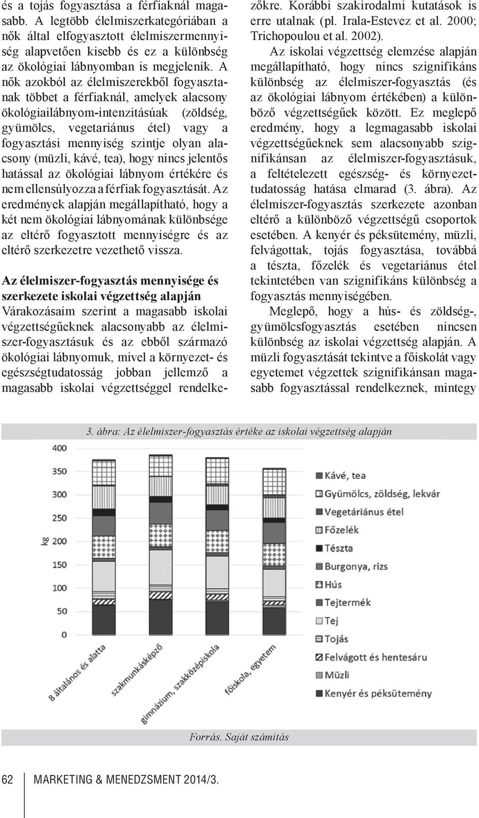 alacsony (müzli, kávé, tea), hogy nincs jelentős hatással az ökológiai lábnyom értékére és nem ellensúlyozza a férfiak fogyasztását.