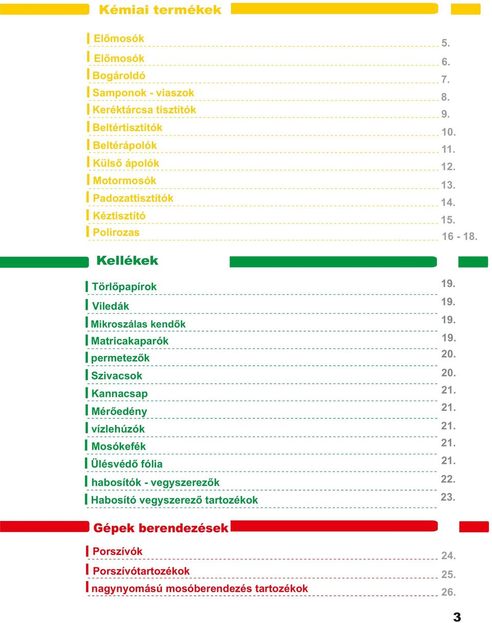 Mikroszálas kendők 19. Matricakaparók 19. permetezők 20. Szivacsok 20. Kannacsap 21. Mérőedény 21. vízlehúzók 21. Mosókefék 21.