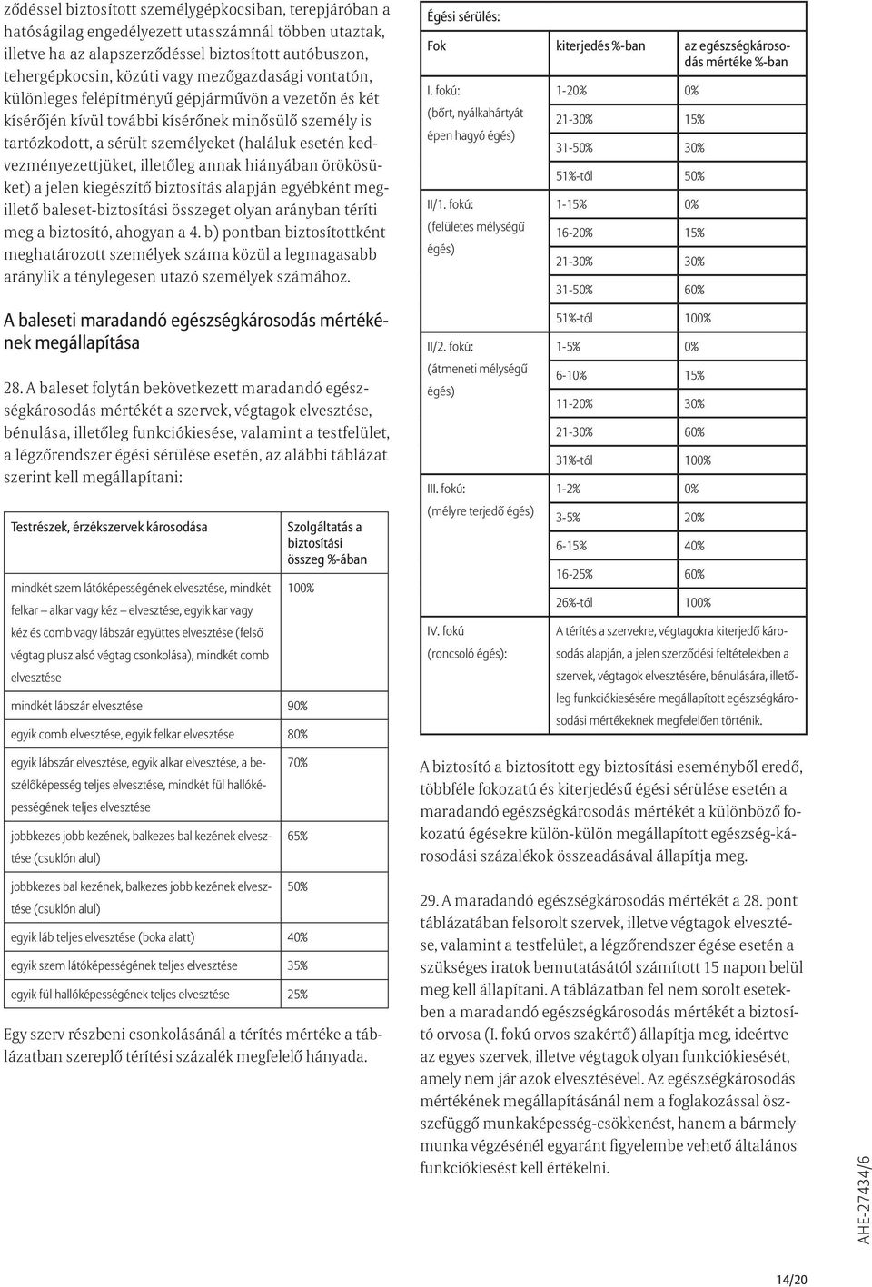 kedvezményezettjüket, illetőleg annak hiányában örökösüket) a jelen kiegészítő biztosítás alapján egyébként megillető baleset-biztosítási összeget olyan arányban téríti meg a biztosító, ahogyan a 4.