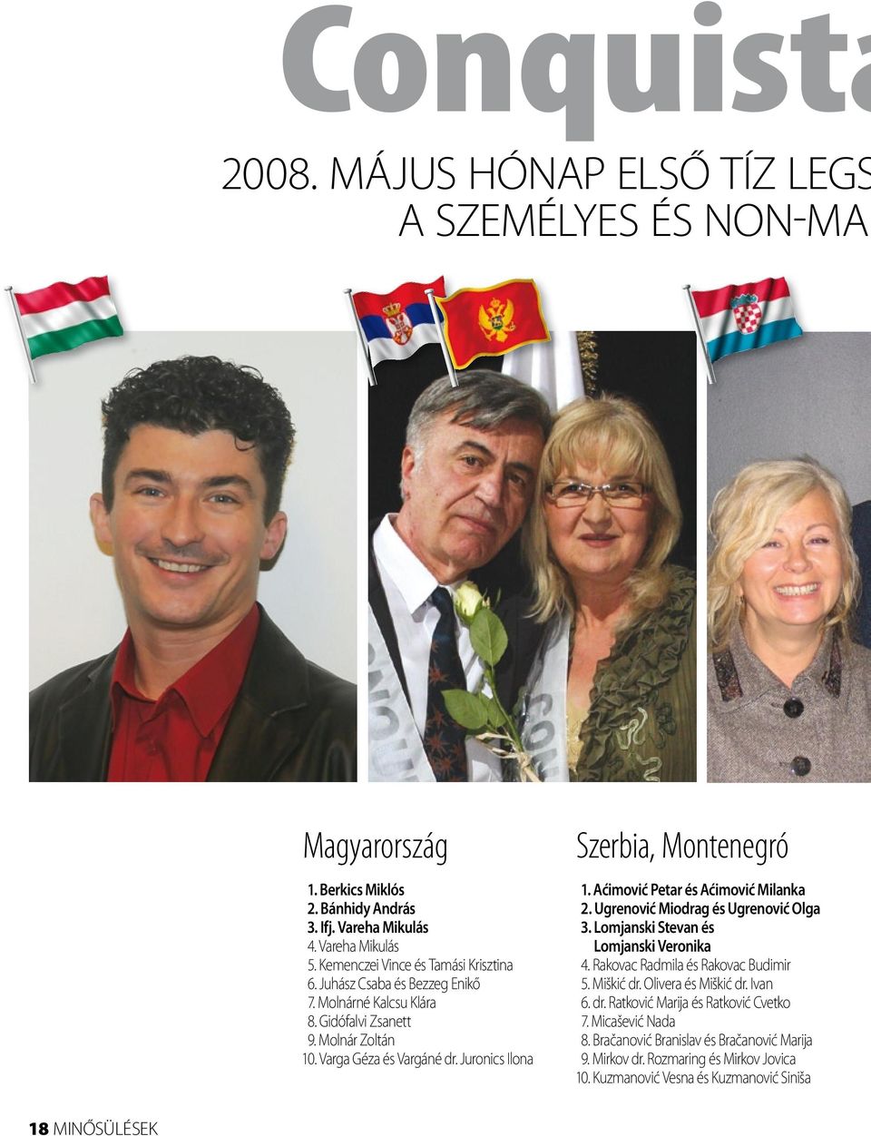 Juronics Ilona Szerbia, Montenegró 1. Aćimović Petar és Aćimović Milanka 2. Ugrenović Miodrag és Ugrenović Olga 3. Lomjanski Stevan és Lomjanski Veronika 4.