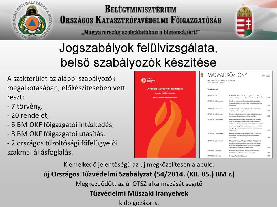 - 2 országos tűzoltósági főfelügyelői szakmai állásfoglalás.