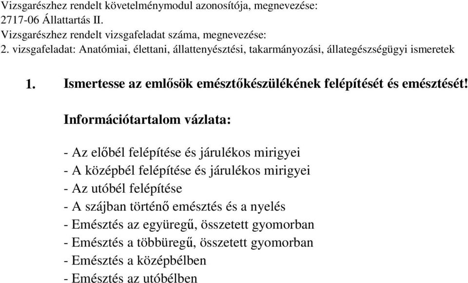 és járulékos mirigyei - Az utóbél felépítése - A szájban történő emésztés és a nyelés - Emésztés