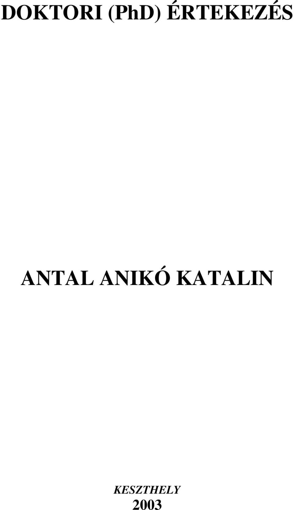 ANTAL ANIKÓ