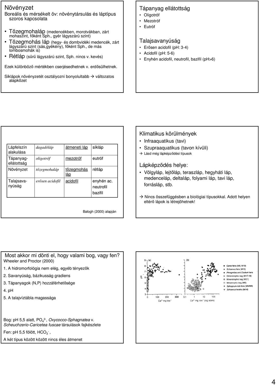 kevés) Tápanyag ellátottság Oligotróf Mezotróf Eutróf Talajsavanyúság Erısen acidofil (ph: 3-4) Acidofil (ph: 5-6) Enyhén acidofil, neutrofil, bazifil (ph>6) Ezek különbözı mértékben cserjésedhetnek