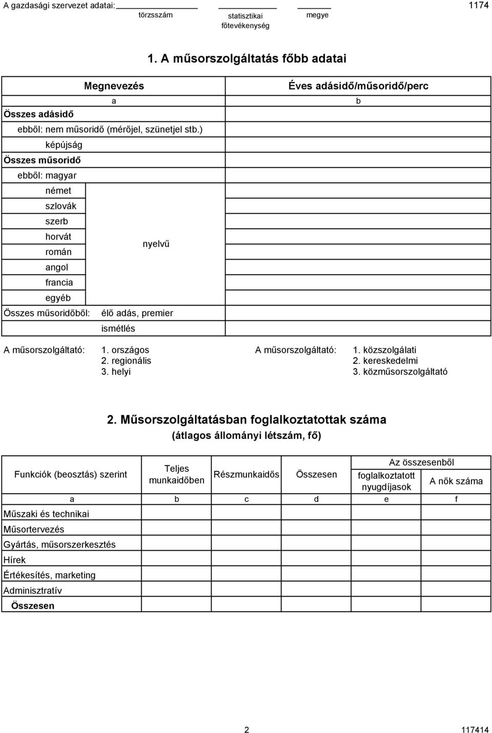 műsorszolgálttó: 1. országos A műsorszolgálttó: 1. közszolgálti 2. regionális 2. kereskedelmi 3. helyi 3.