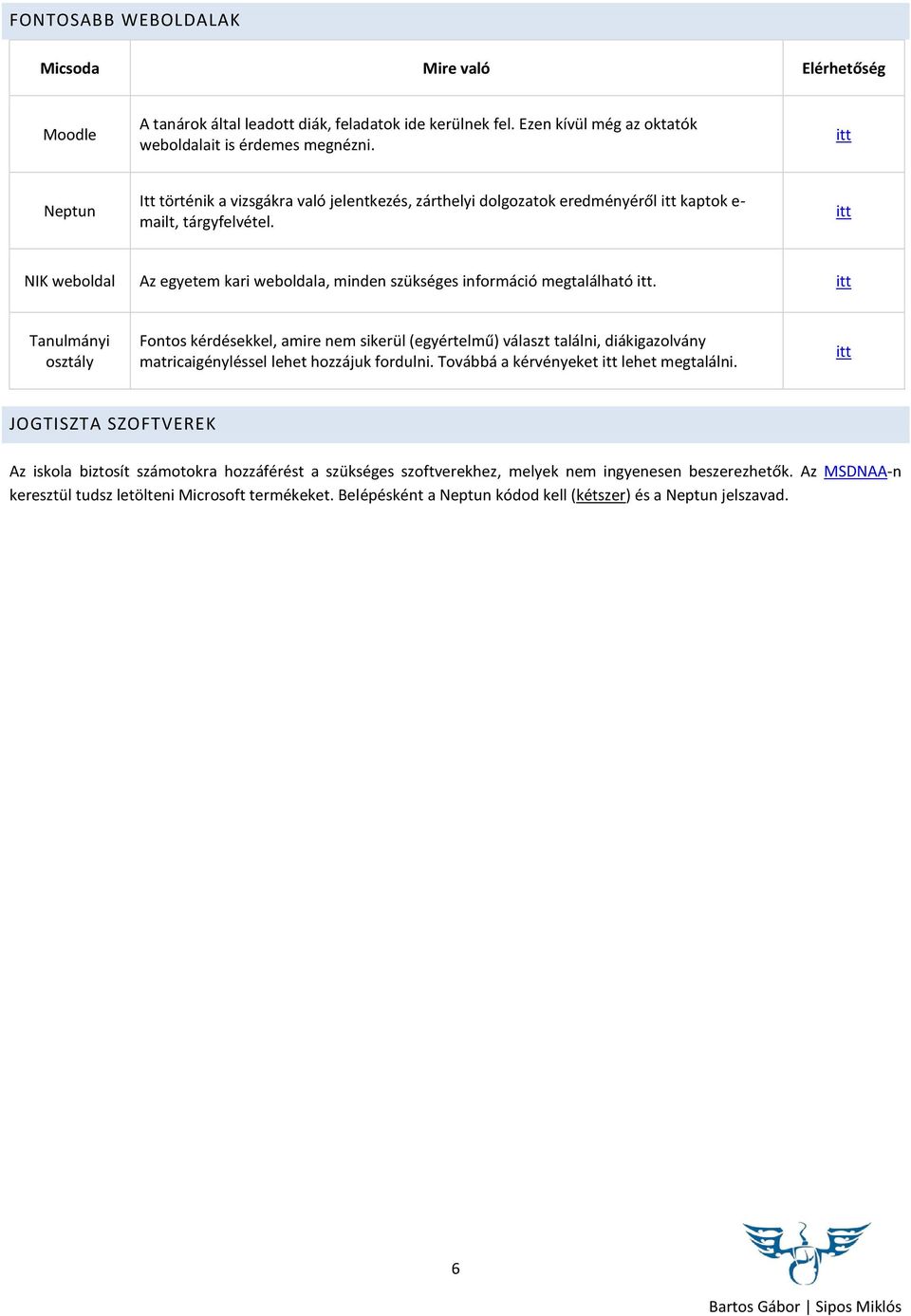 itt NIK weboldal Az egyetem kari weboldala, minden szükséges információ megtalálható itt.