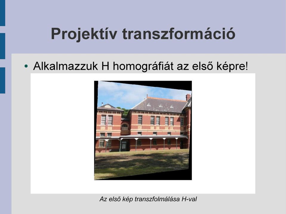 homográfiát az első