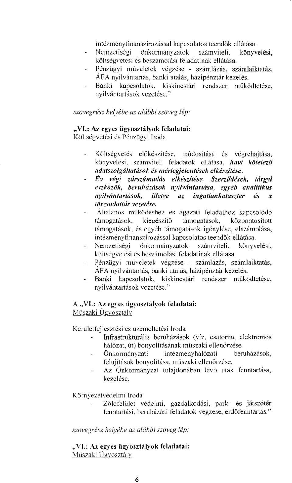 : Az egyes ügyosztályok feladatai: Költségvetési és Pénzügyi Iroda Költségvetés előkészítése, módosítása és végrehajtása, könyvelési, számviteli feladatok ellátása, havi kötelező adatszolgáltatások