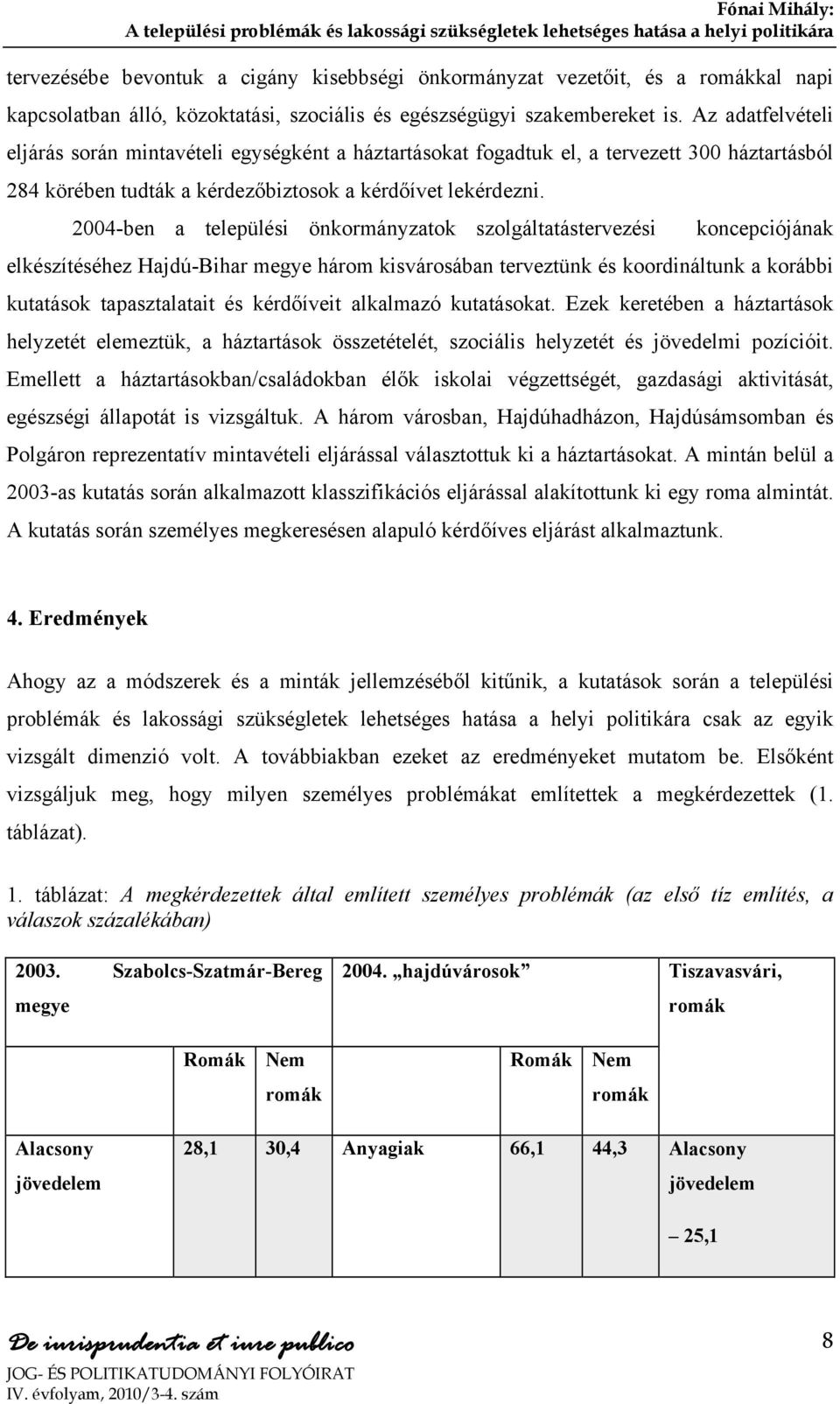 2004-ben a települési önkormányzatok szolgáltatástervezési koncepciójának elkészítéséhez Hajdú-Bihar megye három kisvárosában terveztünk és koordináltunk a korábbi kutatások tapasztalatait és