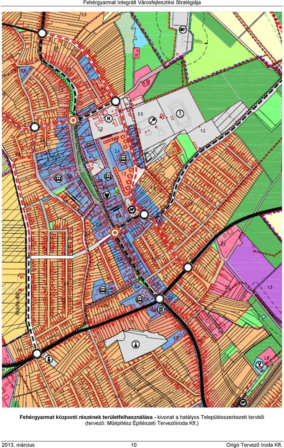 Településszerkezeti tervből (tervező: Műépítész