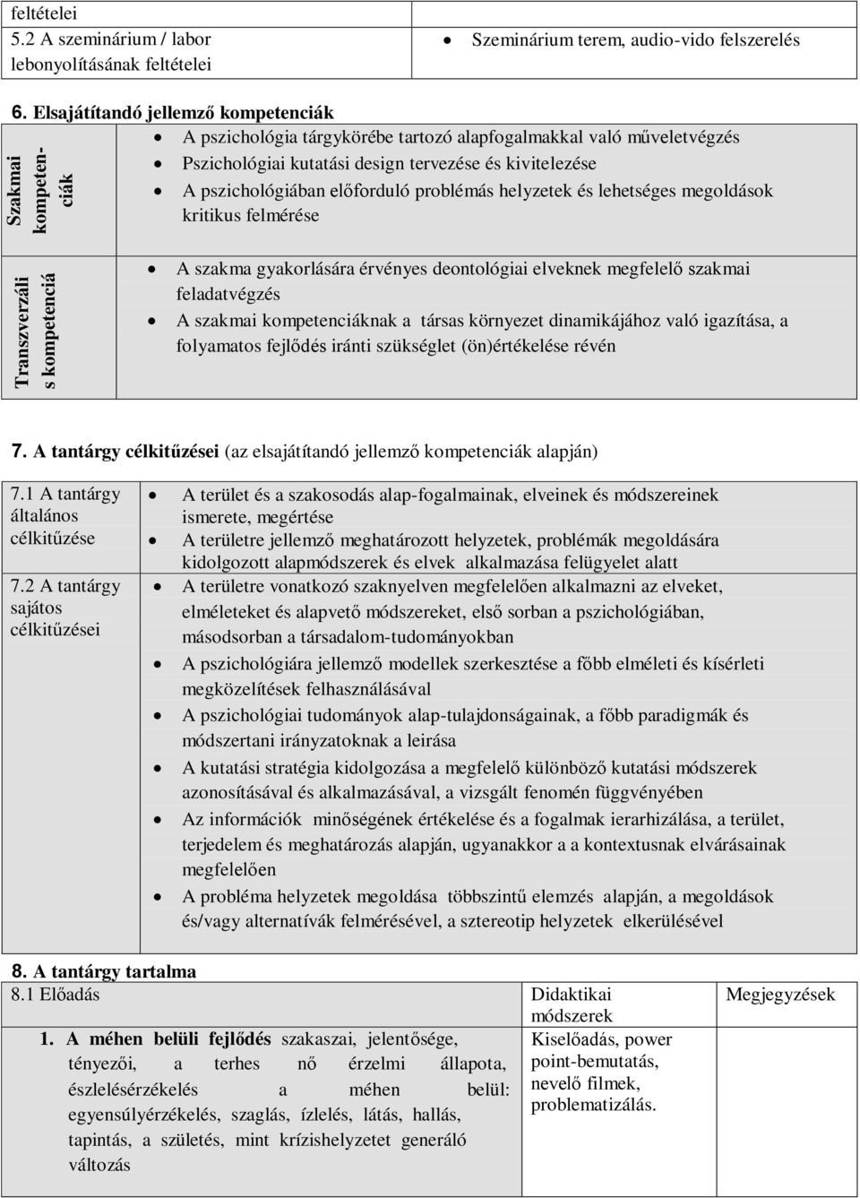 problémás helyzetek és lehetséges megoldások kritikus felmérése A szakma gyakorlására érvényes deontológiai elveknek megfelelő szakmai feladatvégzés A szakmai kompetenciáknak a társas környezet