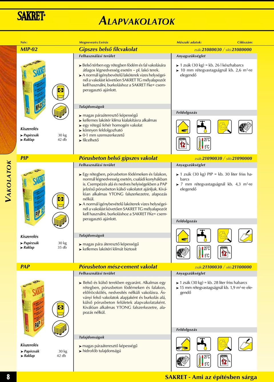 26 l készhabarcs 10 mm rétegvastagságnál kb.