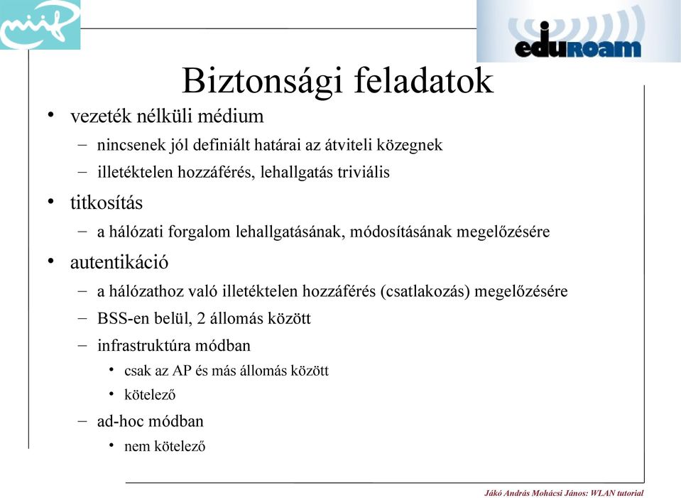 módosításának megelőzésére autentikáció a hálózathoz való illetéktelen hozzáférés (csatlakozás)