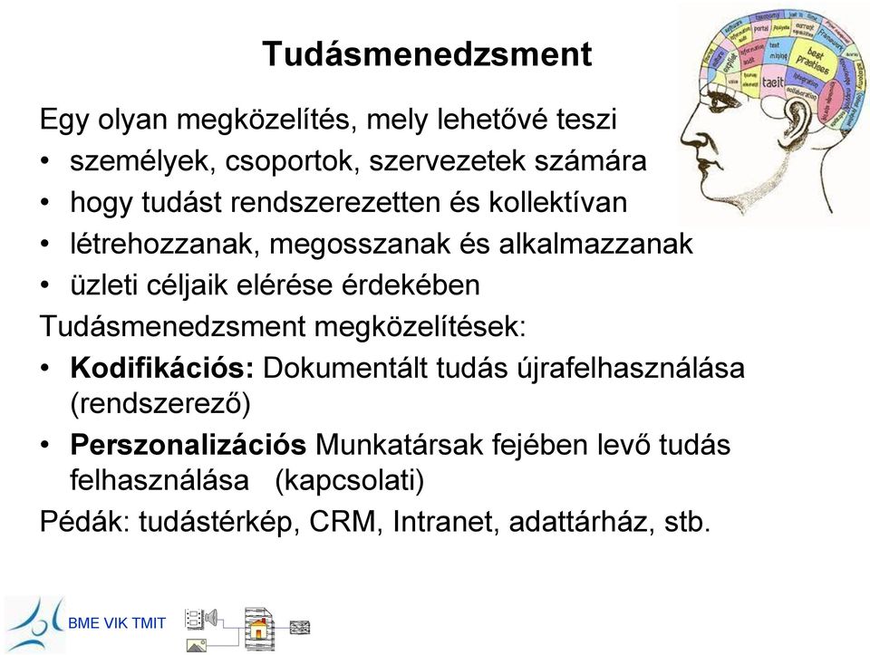 érdekében Tudásmenedzsment megközelítések: Kodifikációs: Dokumentált tudás újrafelhasználása (rendszerező)