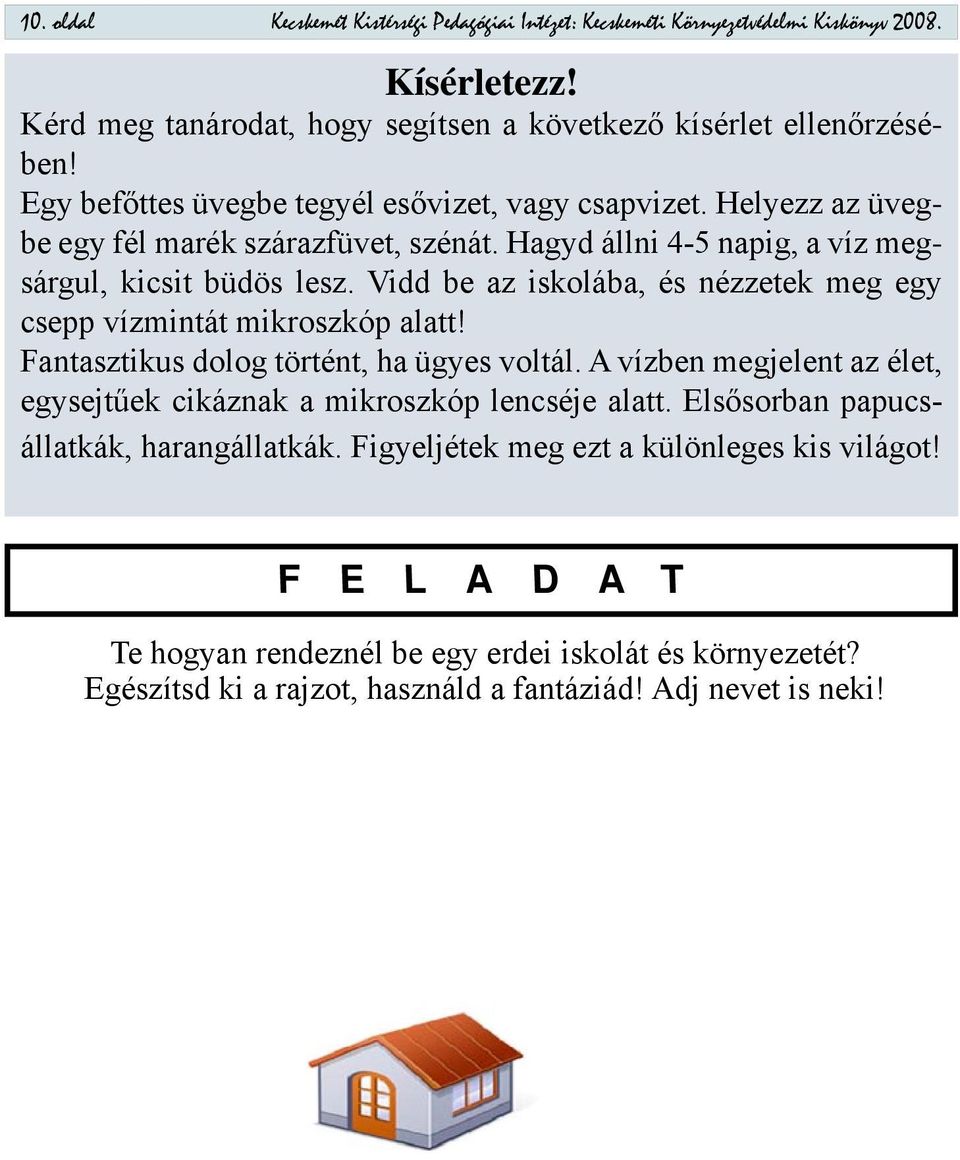 Vidd be az iskolába, és nézzetek meg egy csepp vízmintát mikroszkóp alatt! Fantasztikus dolog történt, ha ügyes voltál.