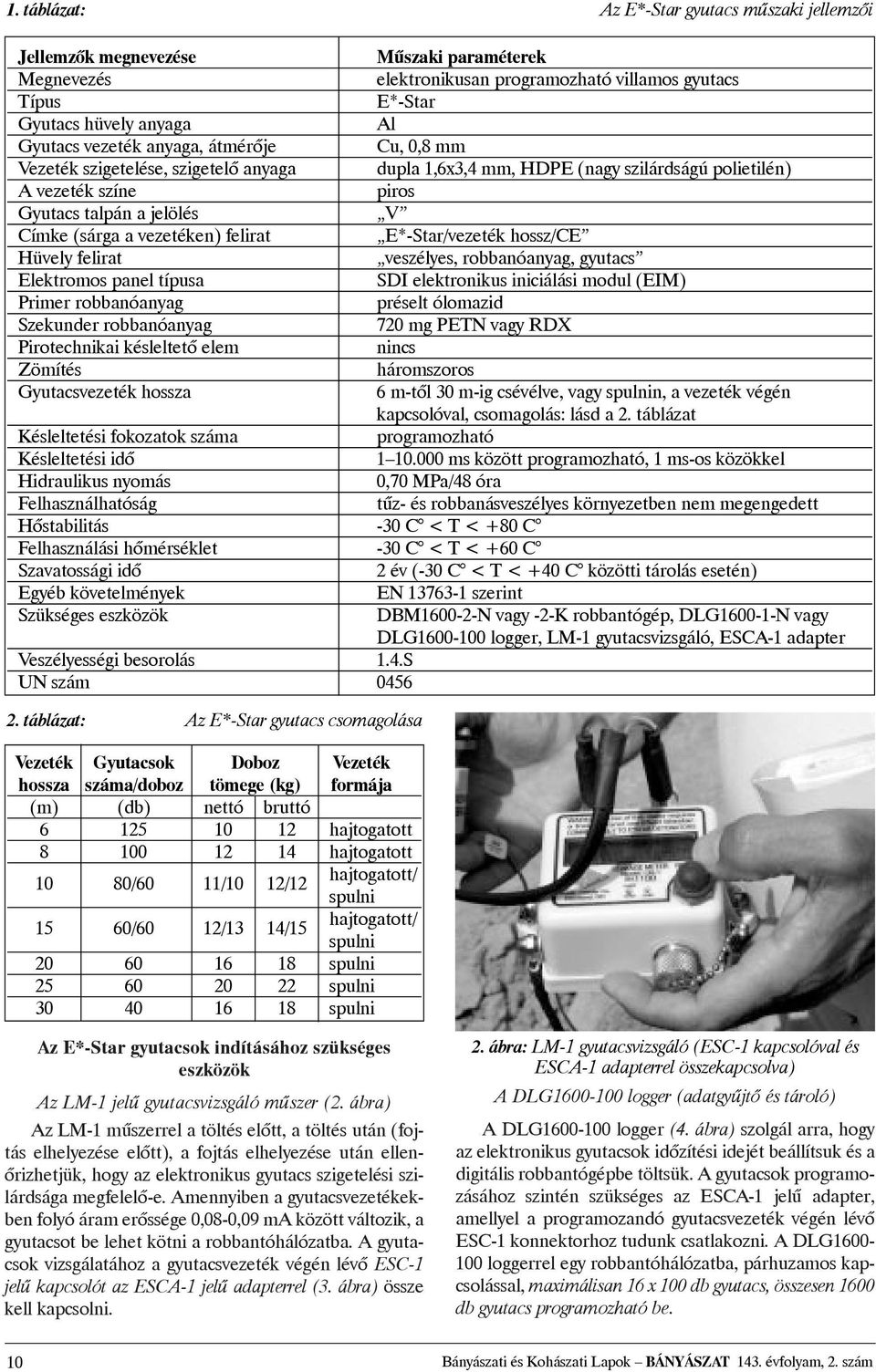 vezetéken) felirat E*-Star/vezeték hossz/ce Hüvely felirat veszélyes, robbanóanyag, gyutacs Elektromos panel típusa SDI elektronikus iniciálási modul (EIM) Primer robbanóanyag préselt ólomazid