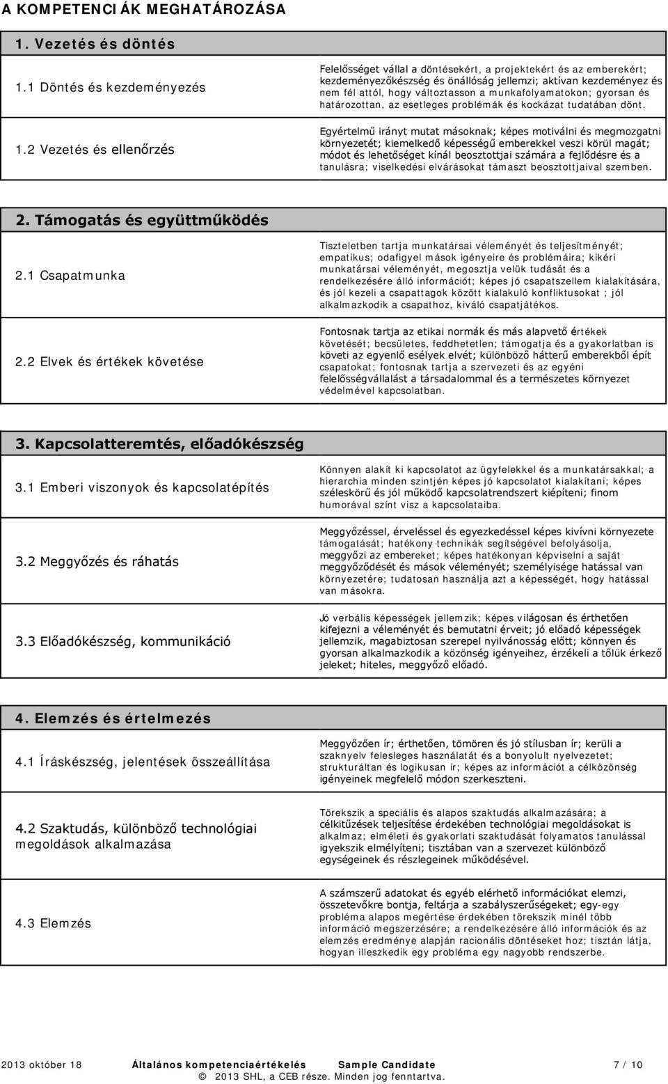 munkafolyamatokon; gyorsan és határozottan, az esetleges problémák és kockázat tudatában dönt.