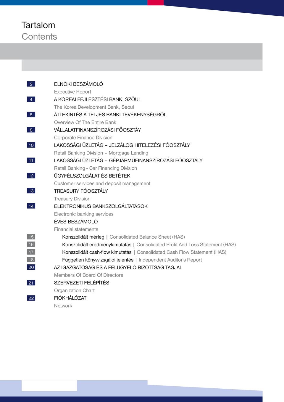 LAKOSSÁGI ÜZLETÁG GÉPJÁRMŰFINANSZÍROZÁSI FŐOSZTÁLY Retail Banking - Car Financing Division ÜGYFÉLSZOLGÁLAT ÉS BETÉTEK Customer services and deposit management TREASURY FŐOSZTÁLY Treasury Division