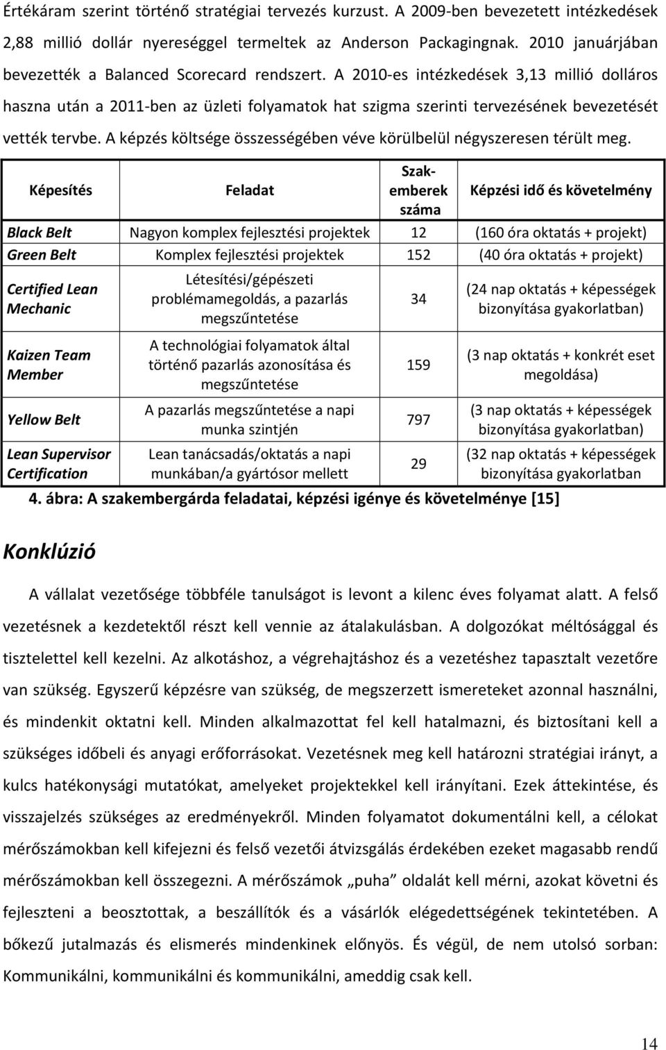 A 2010 es intézkedések 3,13 millió dolláros haszna után a 2011 ben az üzleti folyamatok hat szigma szerinti tervezésének bevezetését vették tervbe.