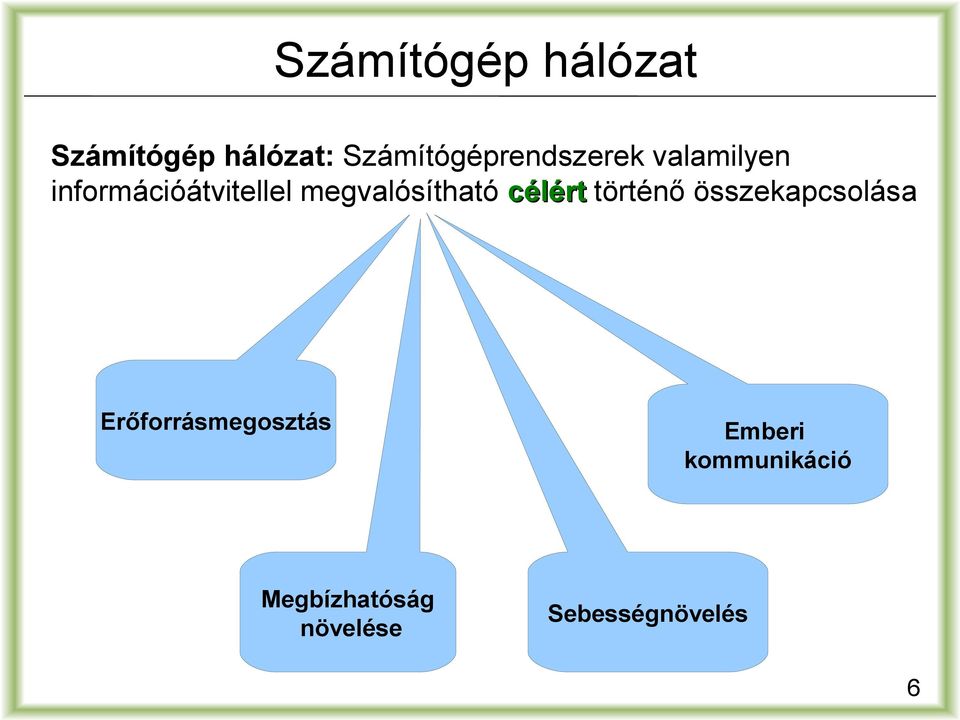 megvalósítható célért történő összekapcsolása