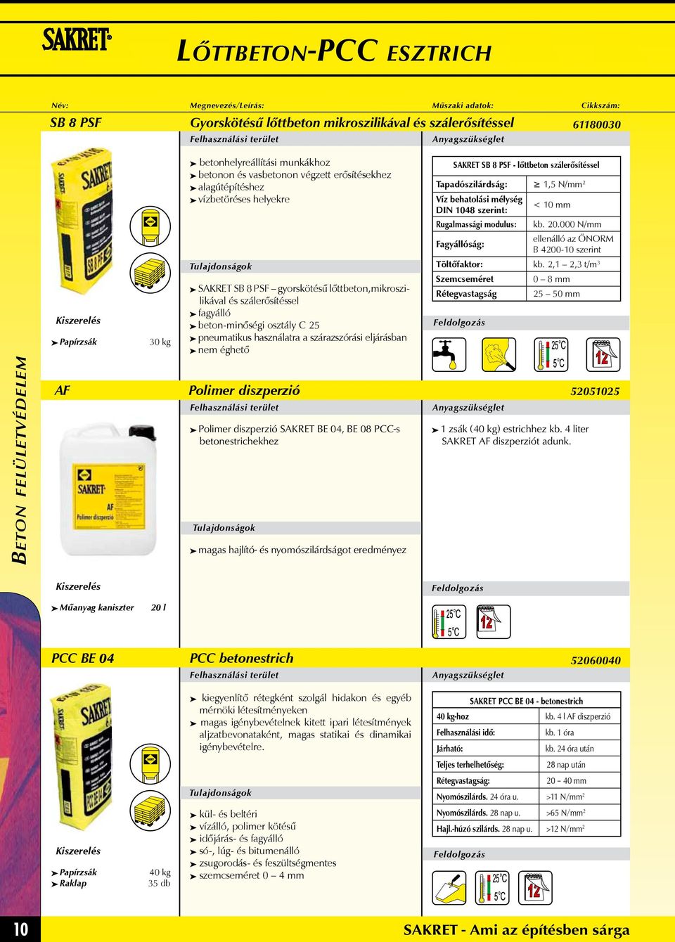 Tapadószilárdság: ³ 1,5 N/mm 2 Víz behatolási mélység DIN 1048 szerint: Rugalmassági modulus: Fagyállóság: < 10 mm kb. 20.000 N/mm ellenálló az ÖNORM B 4200-10 szerint Töltőfaktor: kb.