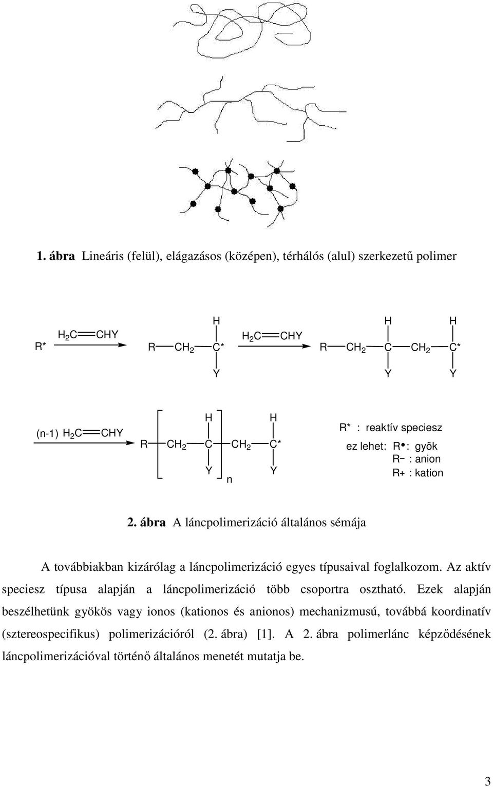 ábra A láncpolimerizáció általános sémája A továbbiakban kizárólag a láncpolimerizáció egyes típusaival foglalkozom.