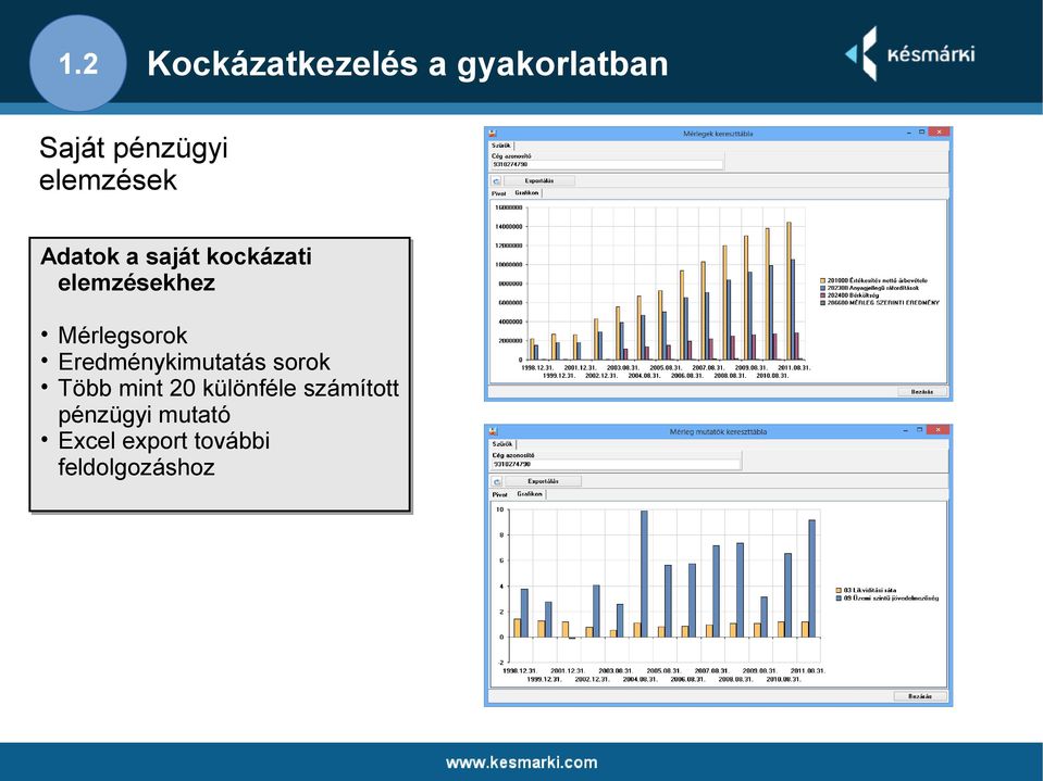 Eredménykimutatás sorok sorok Több Több mint mint 20 20 különféle különféle számított