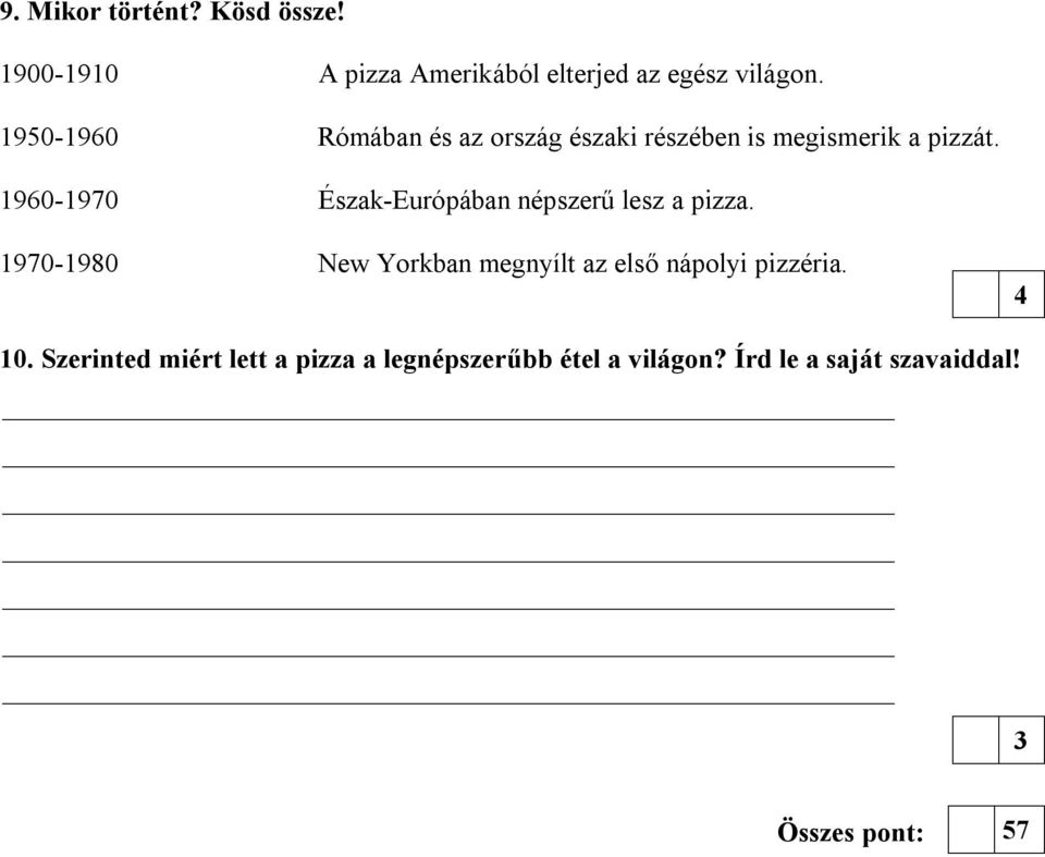 960-970 Észak-Európában népszerű lesz a pizza.