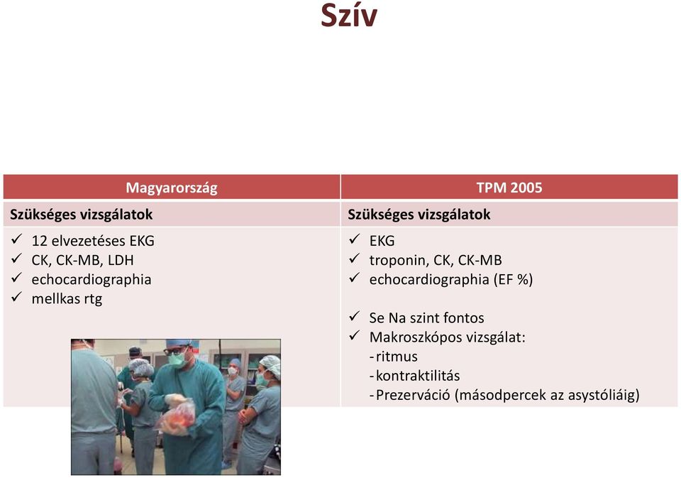 vizsgálatok EKG troponin, CK, CK-MB echocardiographia (EF %) Se Na szint