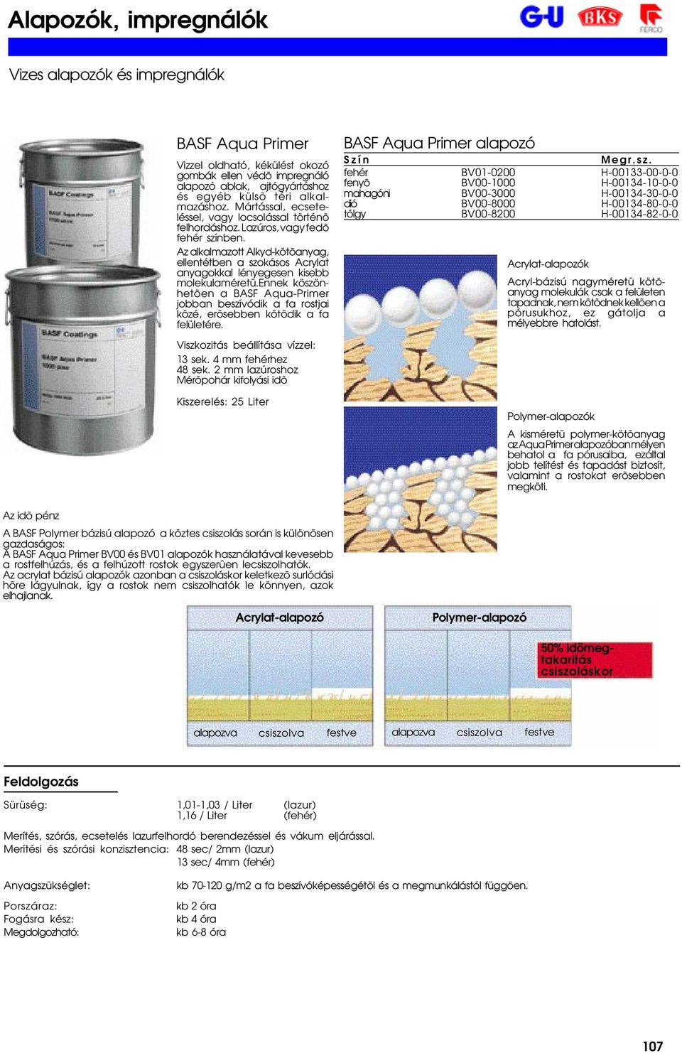 Az alkalmazott Alkyd-kötõanyag, ellentétben a szokásos Acrylat anyagokkal lényegesen kisebb molekulaméretü.