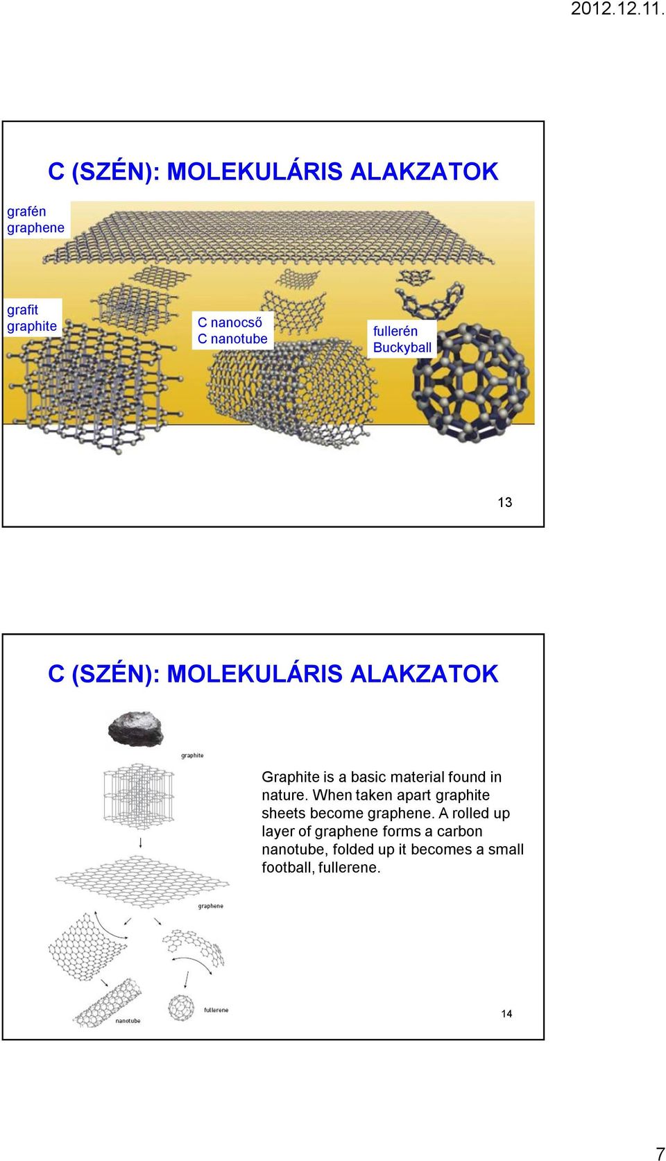 found in nature. When taken apart graphite sheets become graphene.