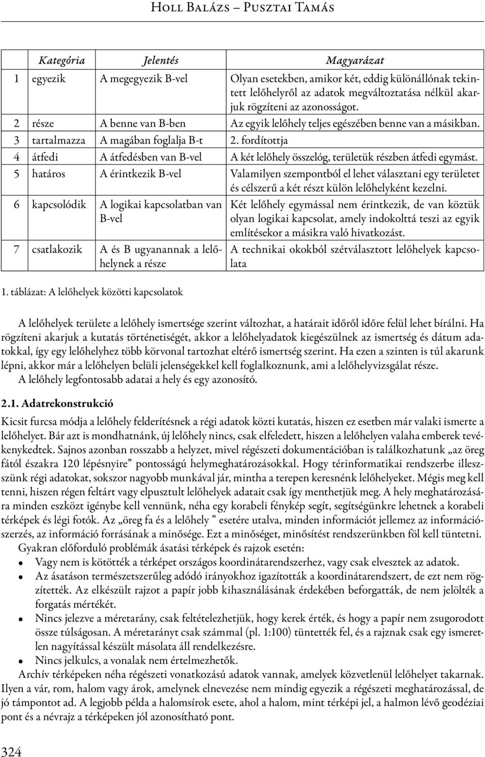 fordítottja 4 átfedi A átfedésben van B-vel A két lelőhely összelóg, területük részben átfedi egymást.