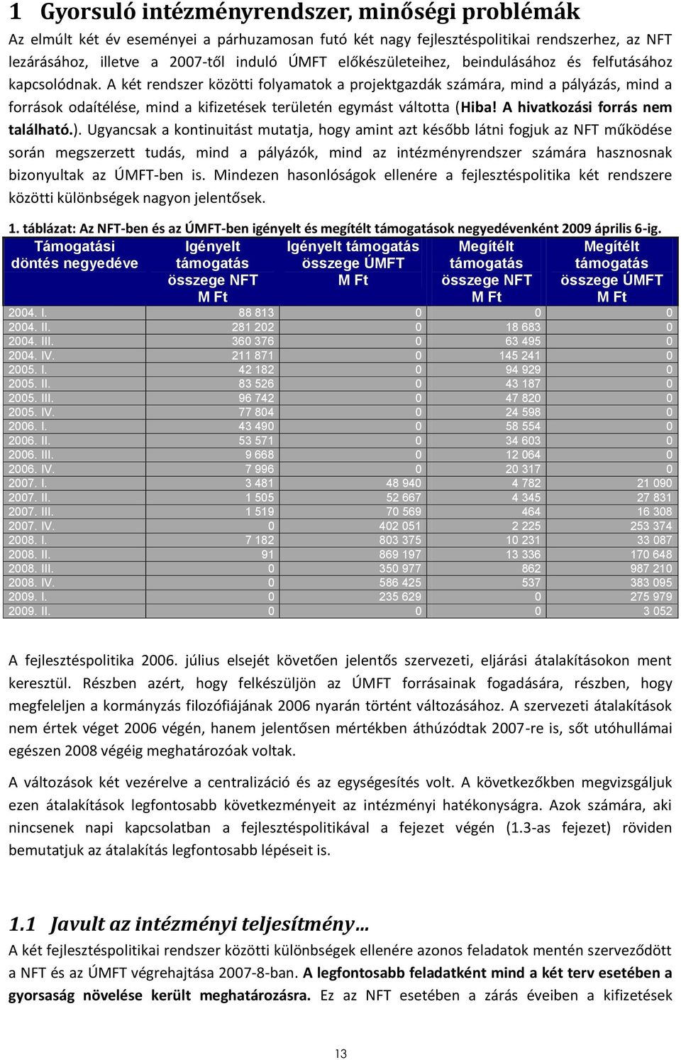 A két rendszer közötti folyamatok a projektgazdák számára, mind a pályázás, mind a források odaítélése, mind a kifizetések területén egymást váltotta (Hiba! A hivatkozási forrás nem található.).