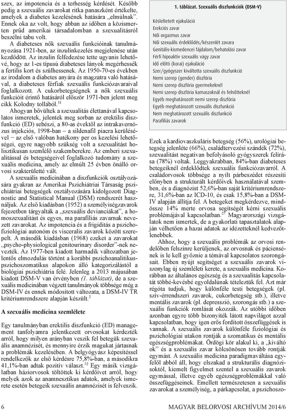 A diabeteses nők szexuális funkcióinak tanulmányozása 1921-ben, az inzulinkezelés megjelenése után kezdődött.