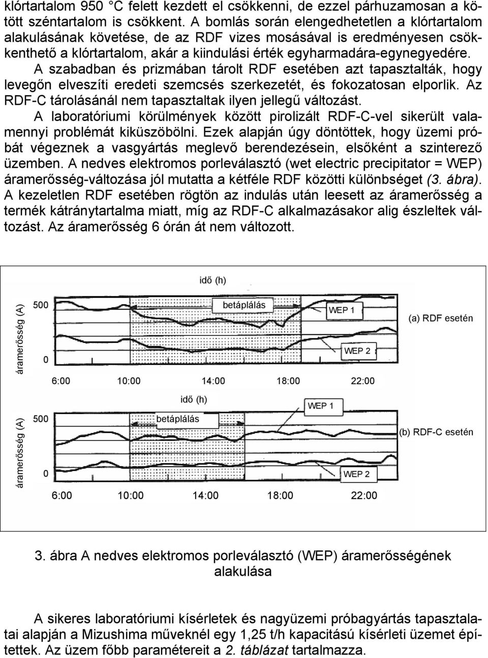 A szabadban és prizmában tárolt RDF esetében azt tapasztalták, hogy levegőn elveszíti eredeti szemcsés szerkezetét, és fokozatosan elporlik.