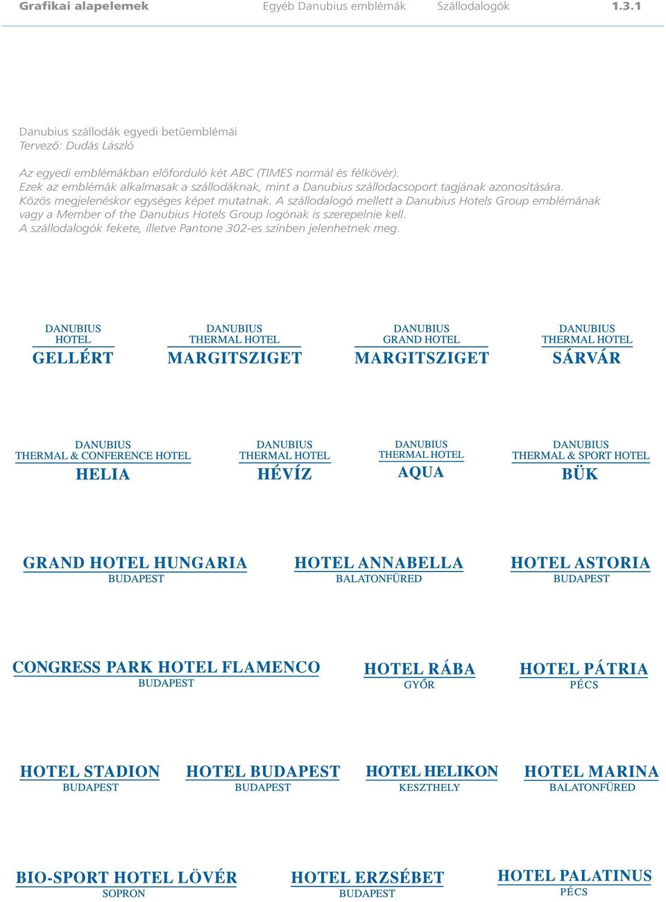 Ezek az emblémák alkalmasak a szállodáknak, mint a Danubius szállodacsoport tagjának azonosítására.