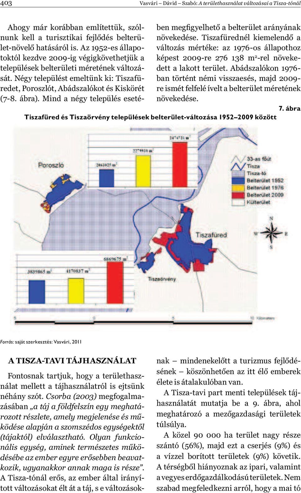 Az 1952-es állapotoktól kezdve 2009-ig végigkövethetjük a képest 2009-re 276 138 m 2 -rel növeke- változás mértéke: az 1976-os állapothoz települések belterületi méretének változását.