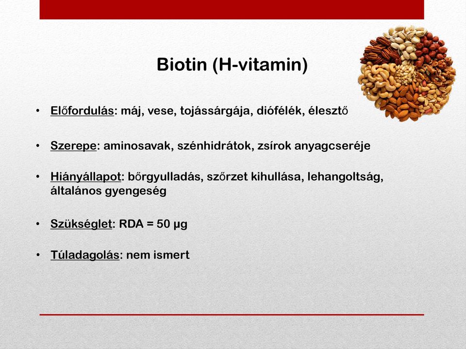 anyagcseréje Hiányállapot: bőrgyulladás, szőrzet kihullása,