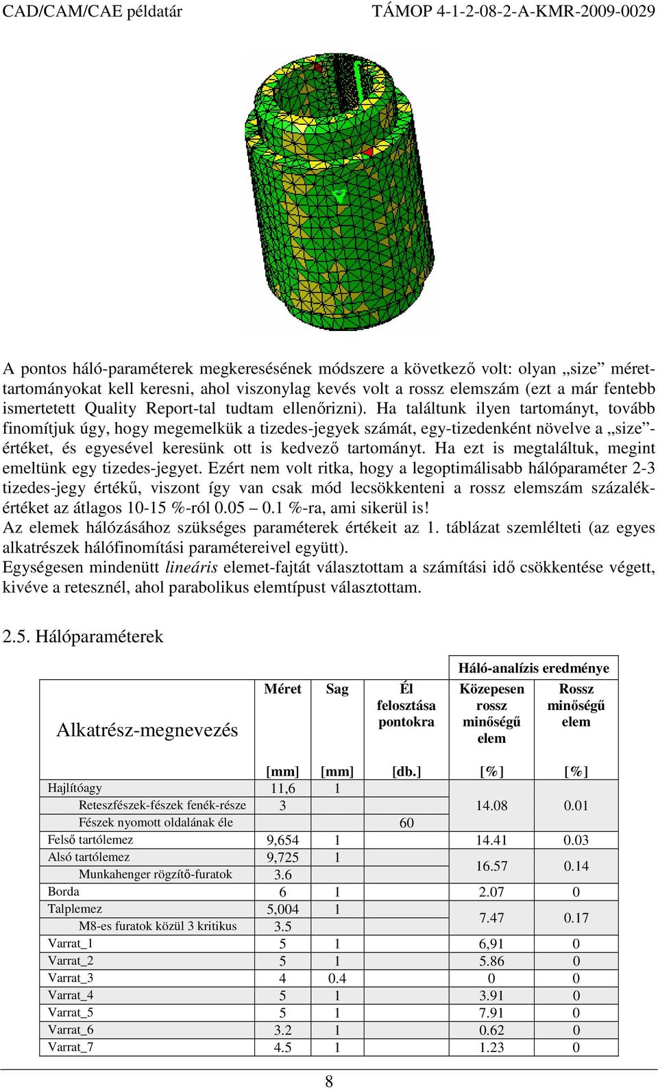 Ha találtunk ilyen tartományt, tovább finomítjuk úgy, hogy megemelkük a tizedes-jegyek számát, egy-tizedenként növelve a size - értéket, és egyesével keresünk ott is kedvezı tartományt.