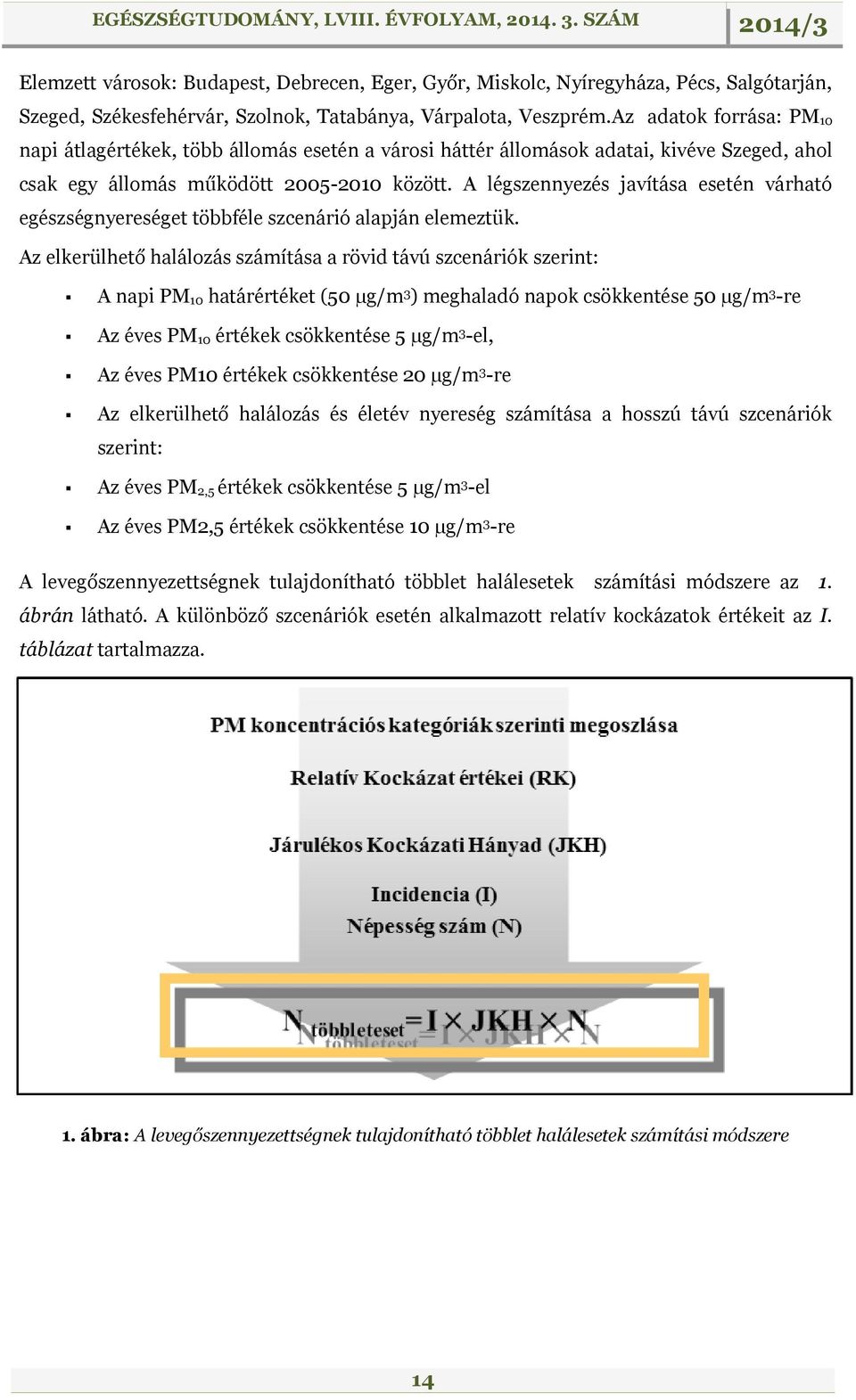 A légszennyezés javítása esetén várható egészségnyereséget többféle szcenárió alapján elemeztük.