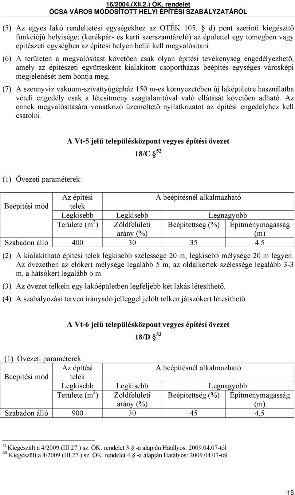 (6) A területen a megvalósítást követően csak olyan építési tevékenység engedélyezhető, amely az építészeti együttesként kialakított csoportházas beépítés egységes városképi megjelenését nem bontja