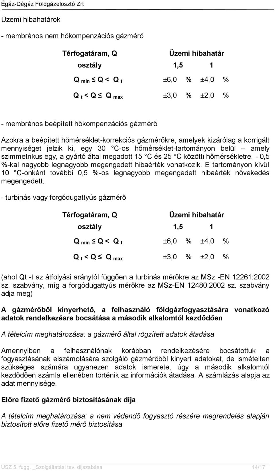 megadott 15 C és 25 C közötti hőmérsékletre, - 0,5 %-kal nagyobb legnagyobb megengedett hibaérték vonatkozik.