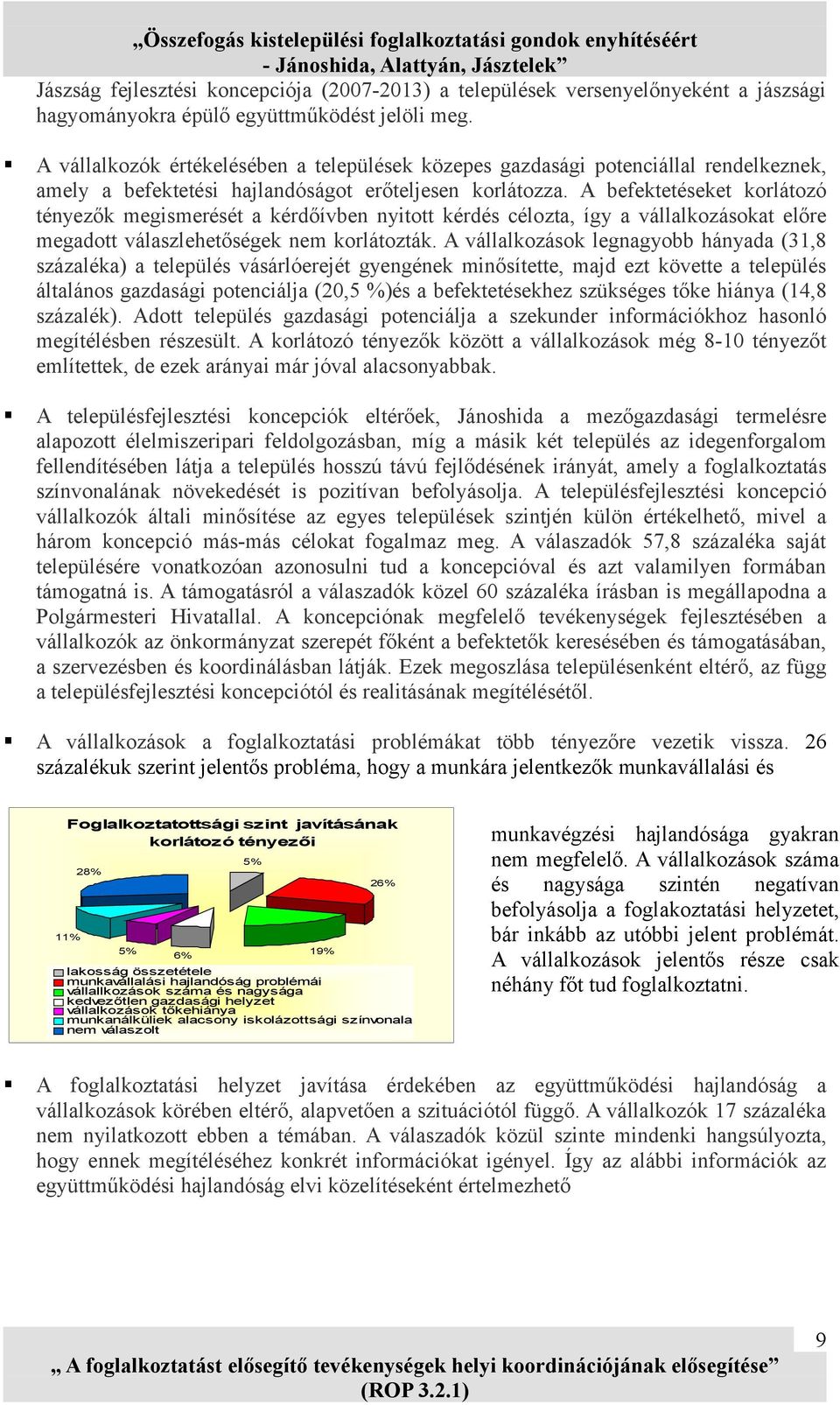 A befektetéseket korlátozó tényezők megismerését a kérdőívben nyitott kérdés célozta, így a vállalkozásokat előre megadott válaszlehetőségek nem korlátozták.