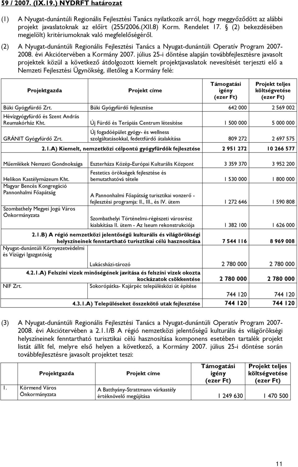 évi Akciótervében a Kormány 2007.