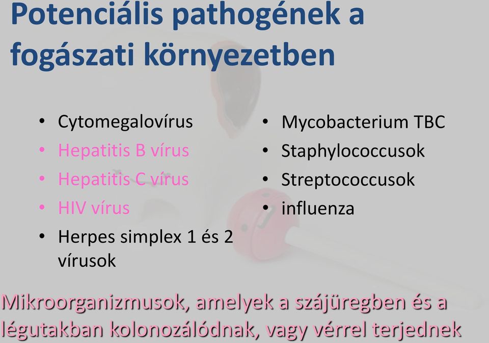 Mycobacterium TBC Staphylococcusok Streptococcusok influenza