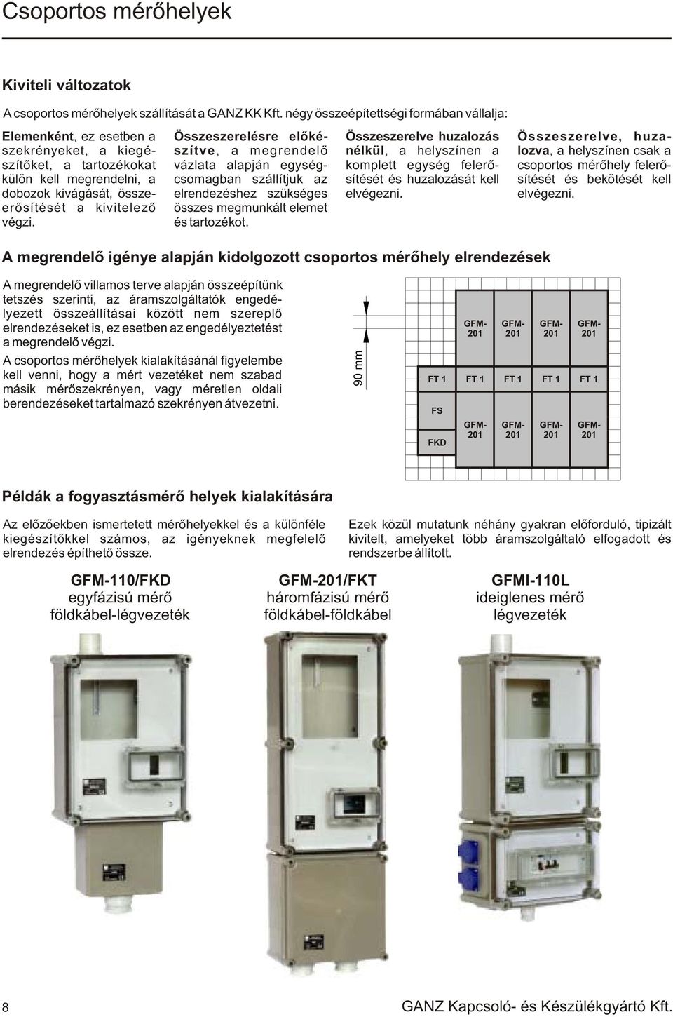 Összeszerelésre elõkészítve, a megrendelõ vázlata alapján egységcsomagban szállítjuk az elrendezéshez szükséges összes megmunkált et és tartozékot.