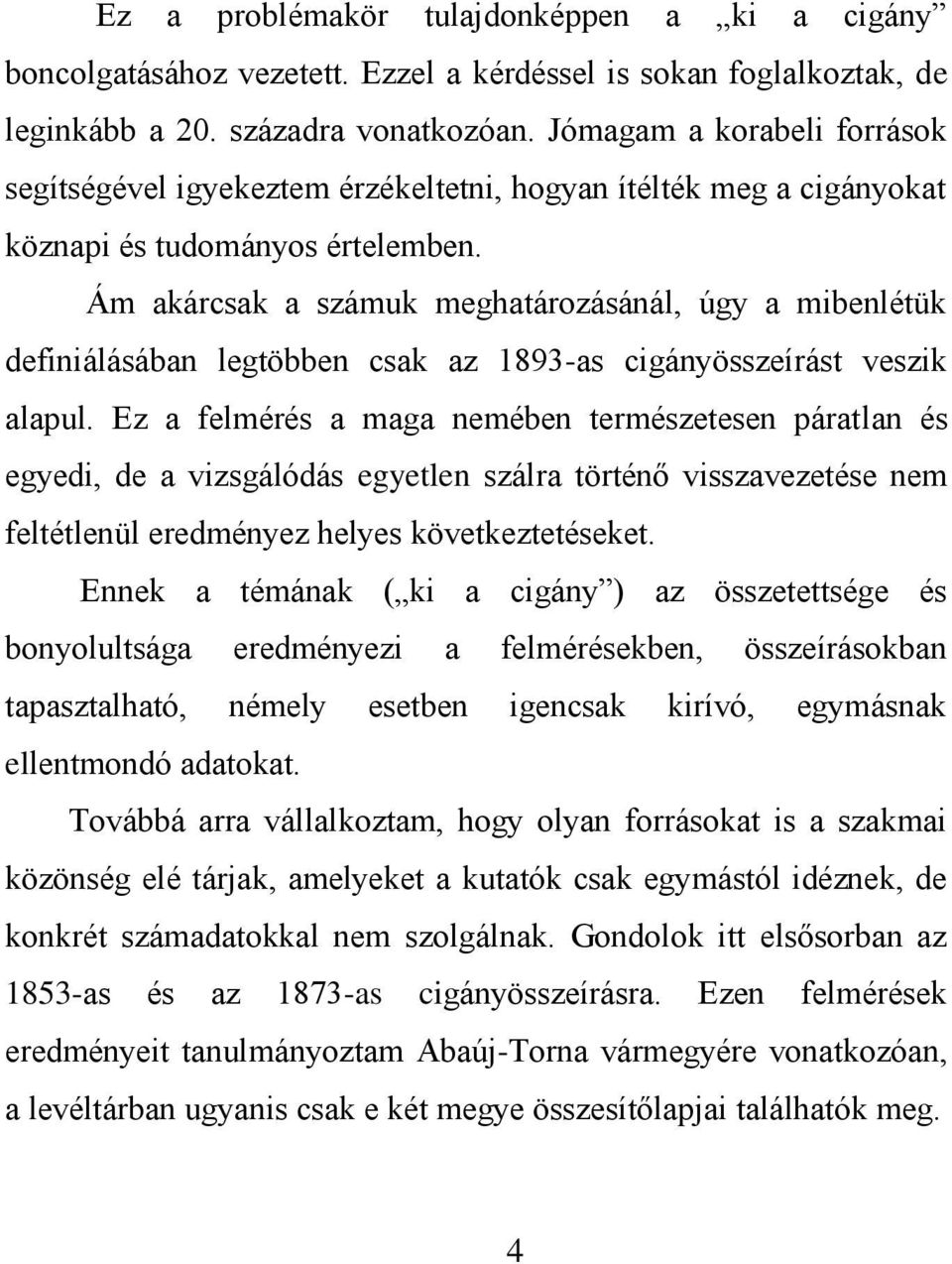 Ám akárcsak a számuk meghatározásánál, úgy a mibenlétük definiálásában legtöbben csak az 1893-as cigányösszeírást veszik alapul.